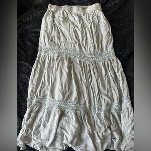 Chic blueish Cream Maxi Skirt